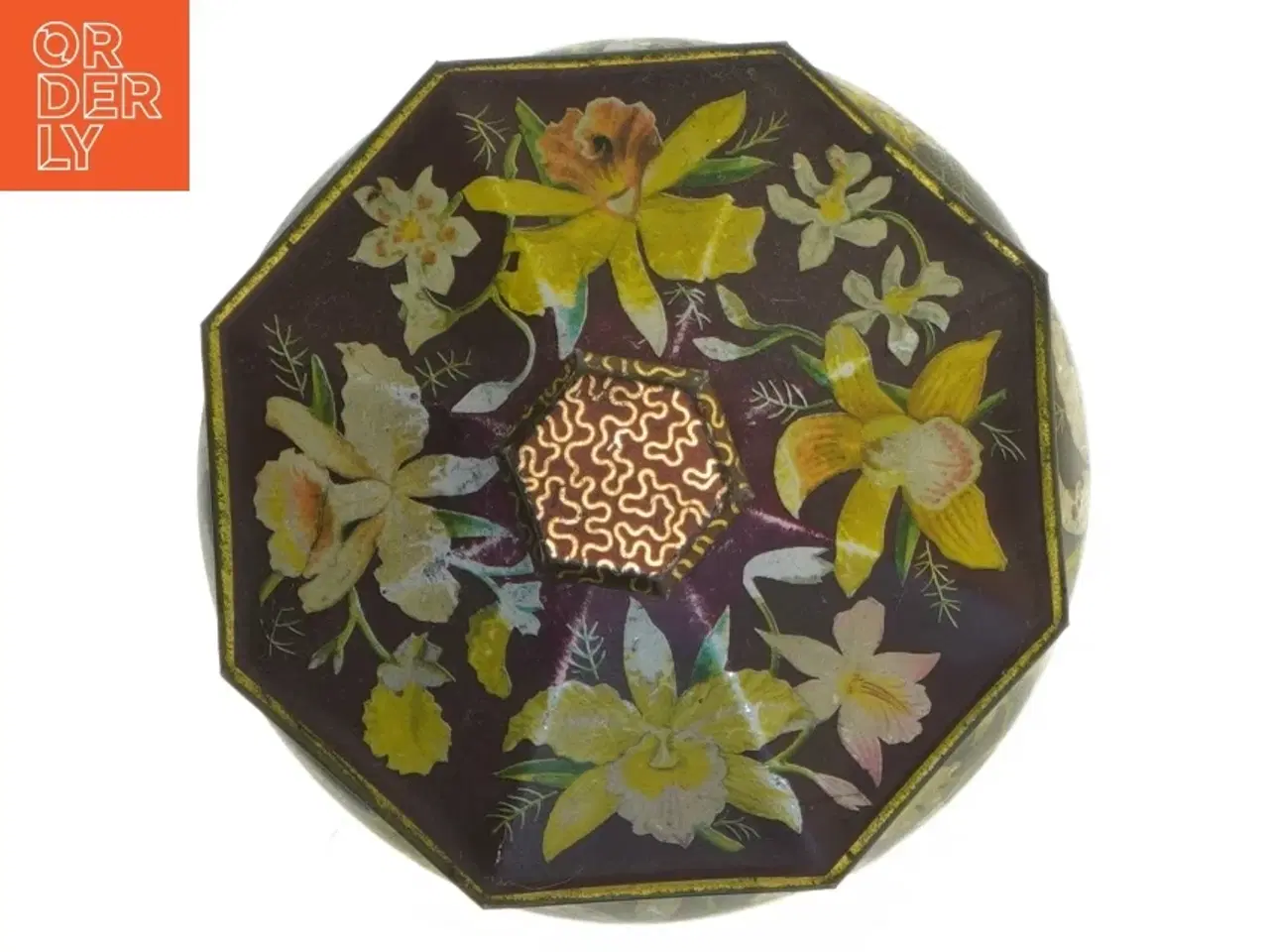 Billede 4 - Dekoreret dåse med låg fra Bisca (str. 13x12 cm)