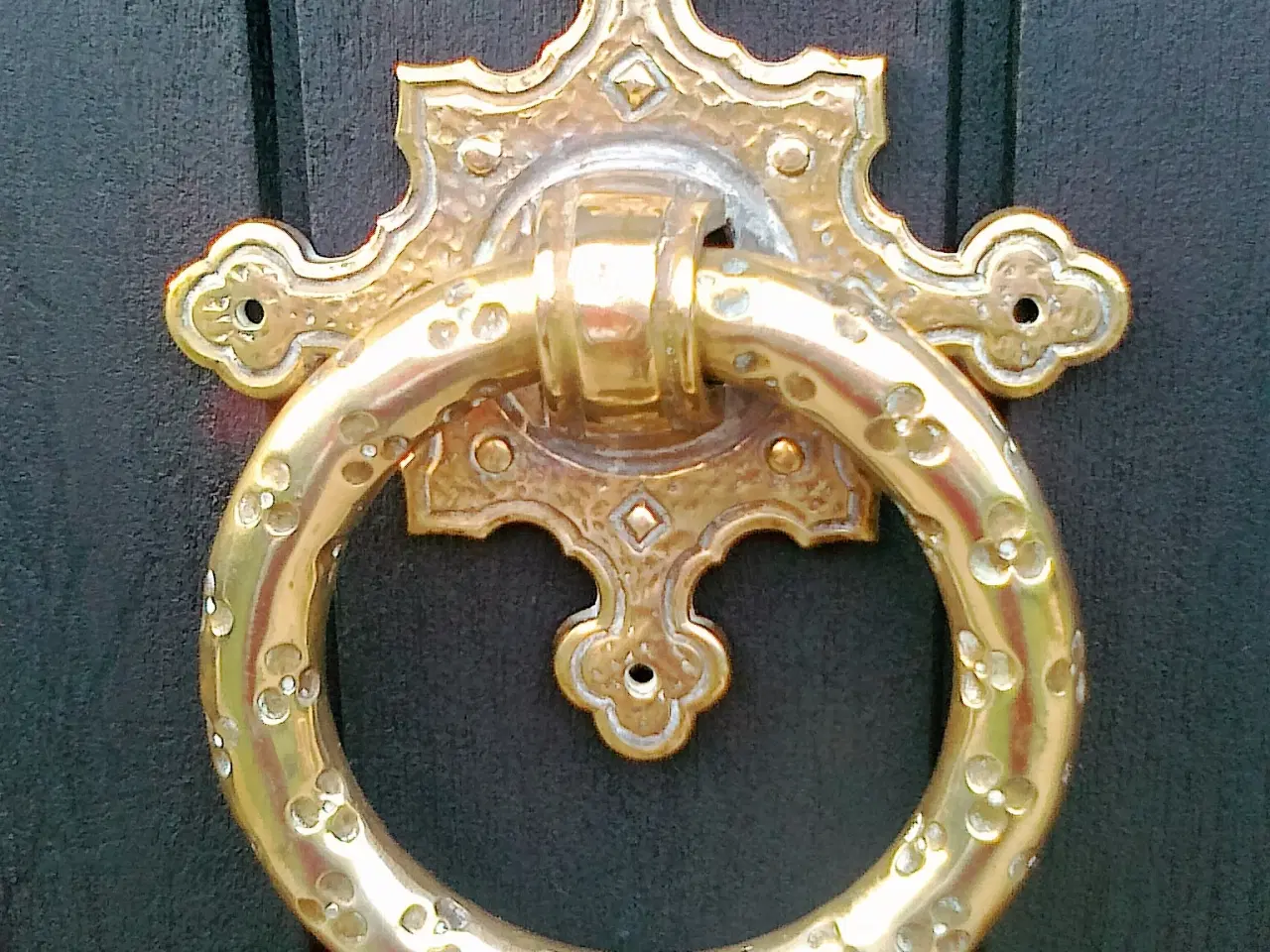 Billede 1 - Gedigen dørhammer i messaing