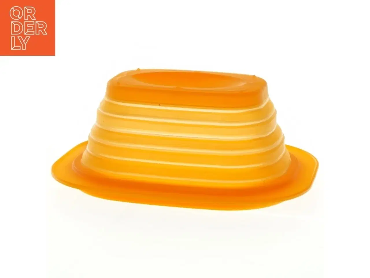 Billede 3 - Gul Tupperware sammenklappelig plastikbeholder med låg (str. 20 x 15 cm)