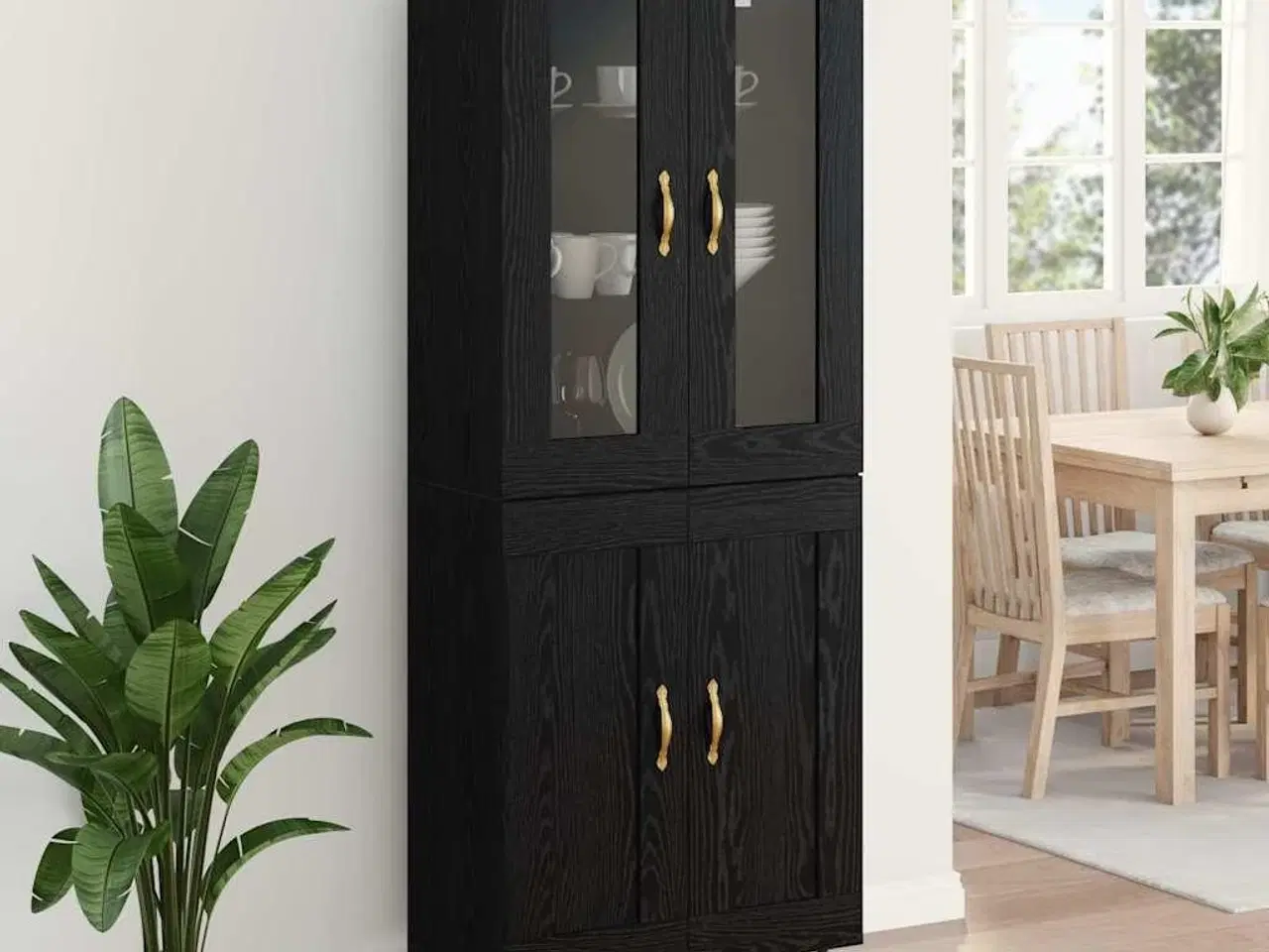 Billede 4 - Highboard 2 stk Sort eg 69,5 x 34 x 180 cm Konstrueret træ