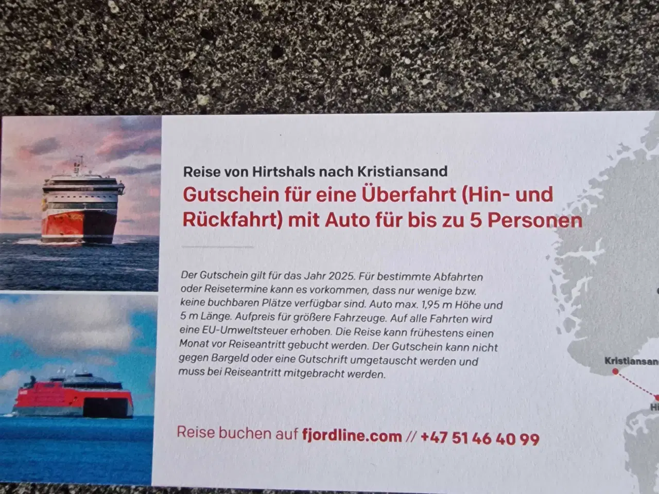 Billede 2 - Fjord Line gavekort – Jeg ikke kan ikke selv bruge