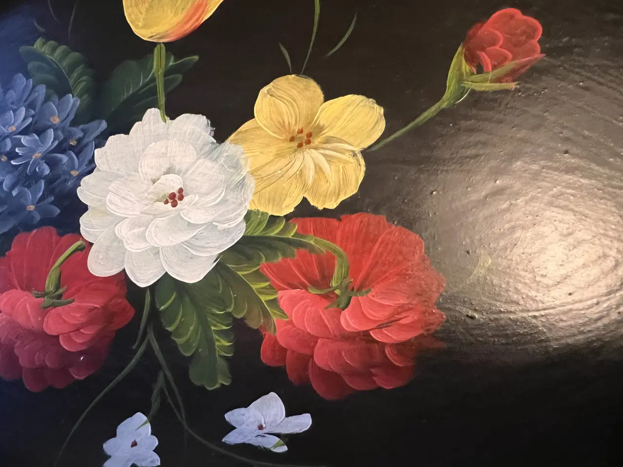 Billede 3 - Charmerende håndmalet bakke i træ