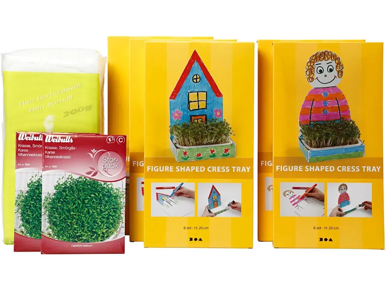 Billede 1 - Karsebakke-figurer , H: 20 cm, hvid, 30 sæt/ 1 pk.