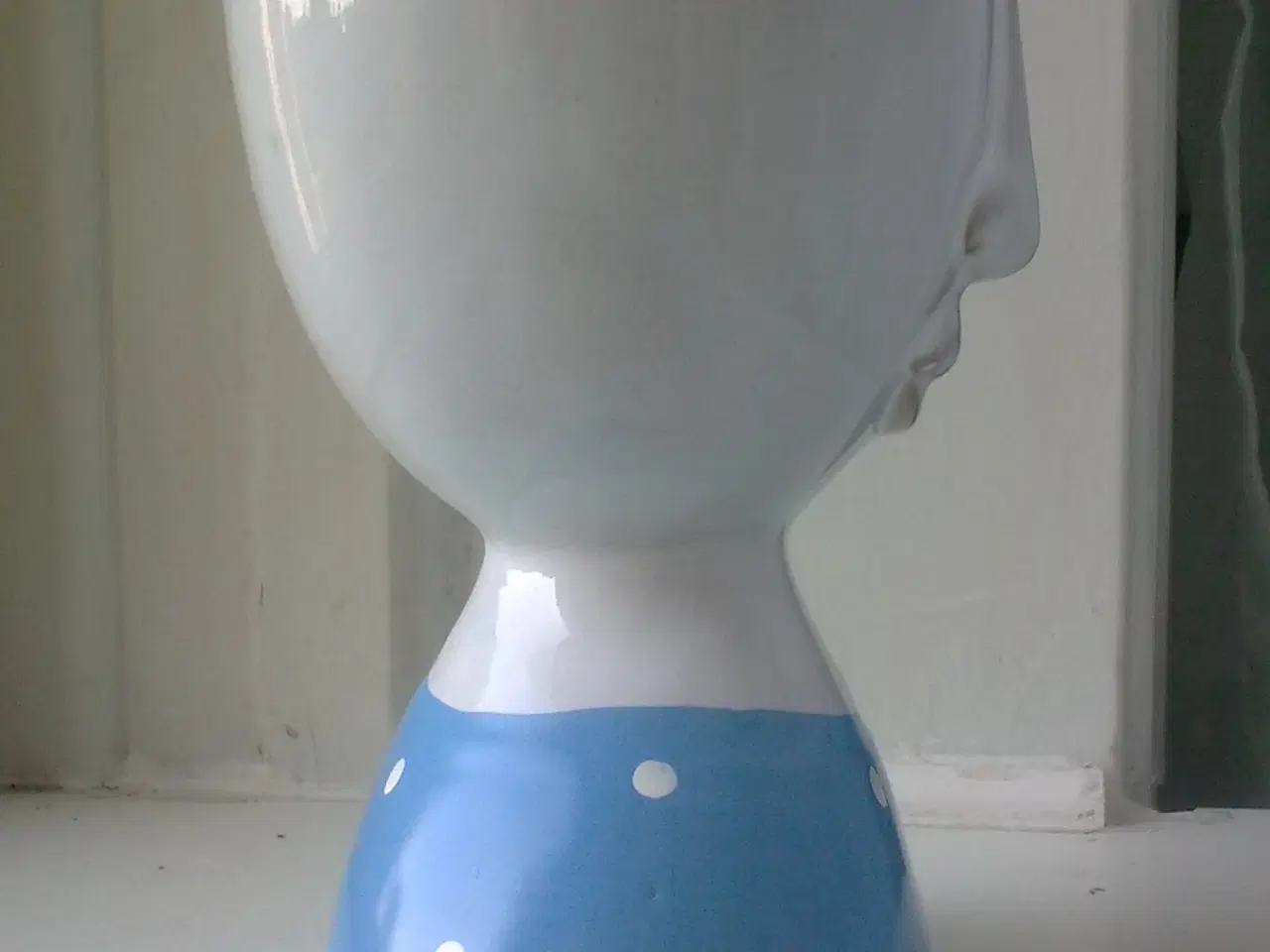 Billede 5 - Pottehoved KERAMIK plantepotte & LYSblå sjov!