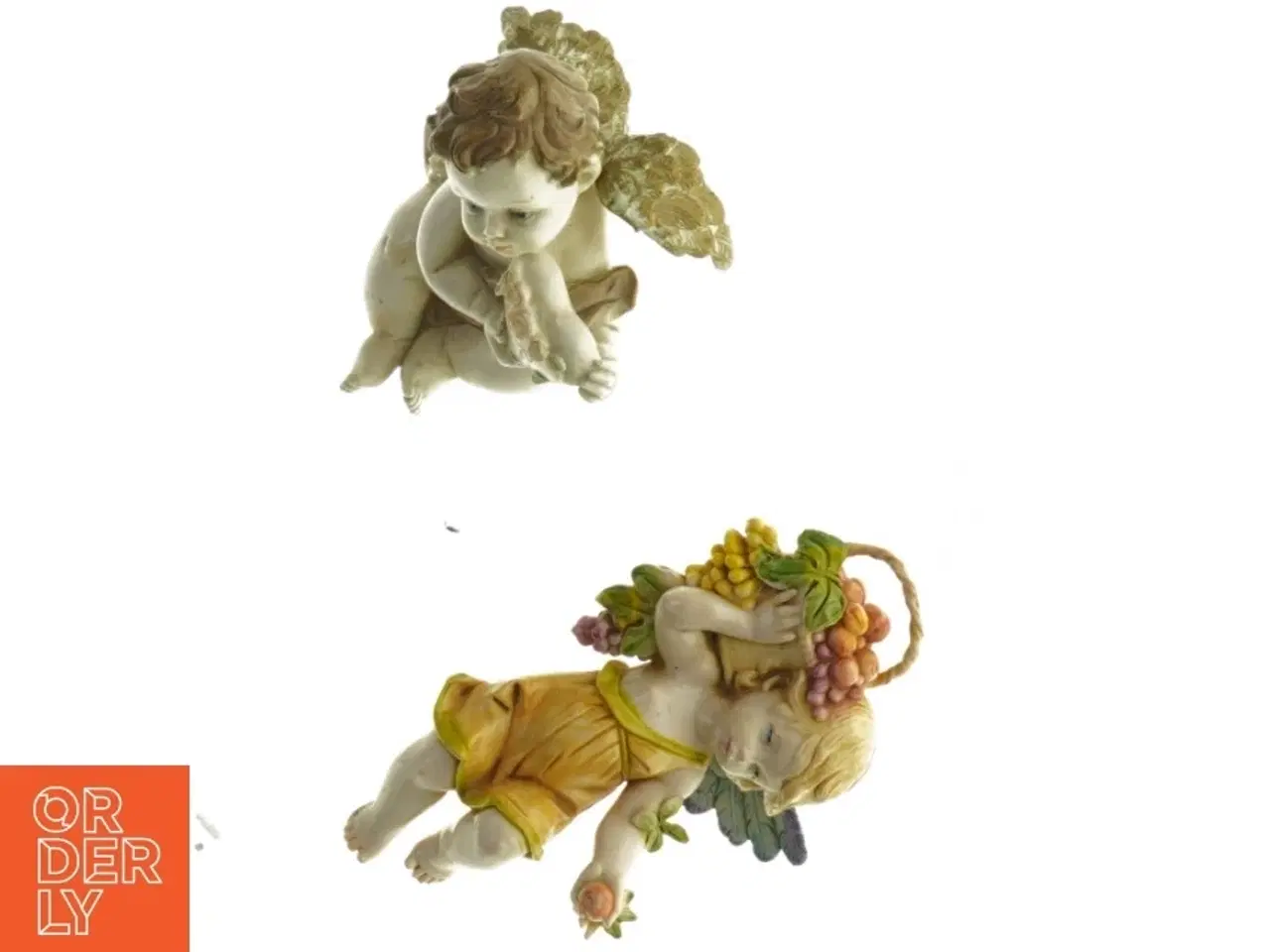 Billede 2 - Englefigurer med frugtkurv (str. 14 cm)