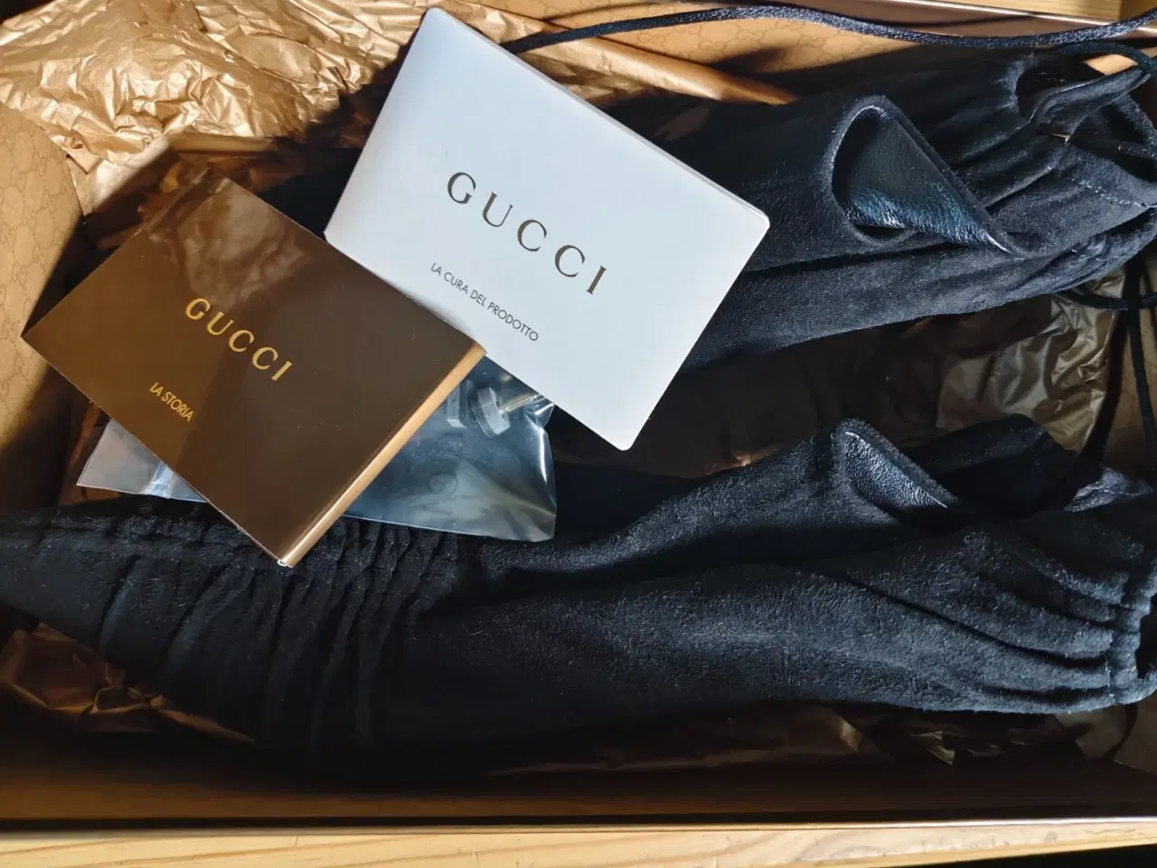 Billede 4 - Gucci Black Suede Stilettos Pelle S Cuoio Nero C39
