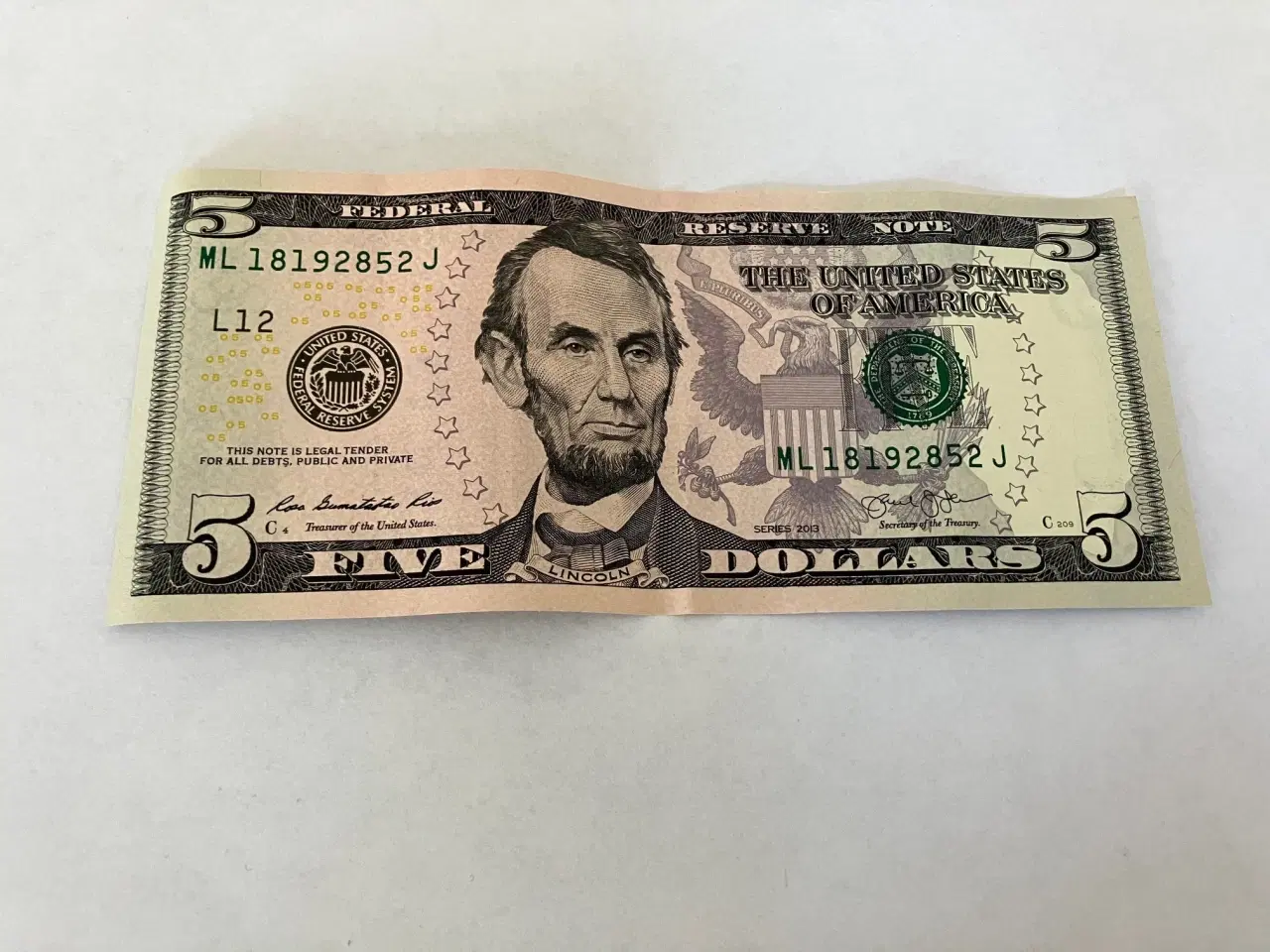 Billede 1 - Five Dollars USA 2013