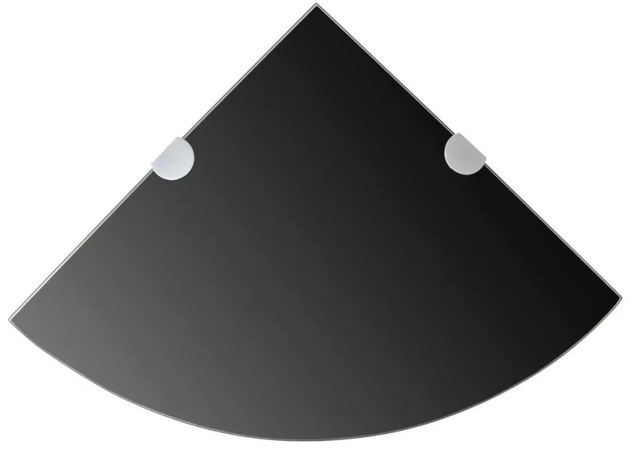 Billede 1 - Hjørnehylde med krombeslag sort glas 35 x 35 cm