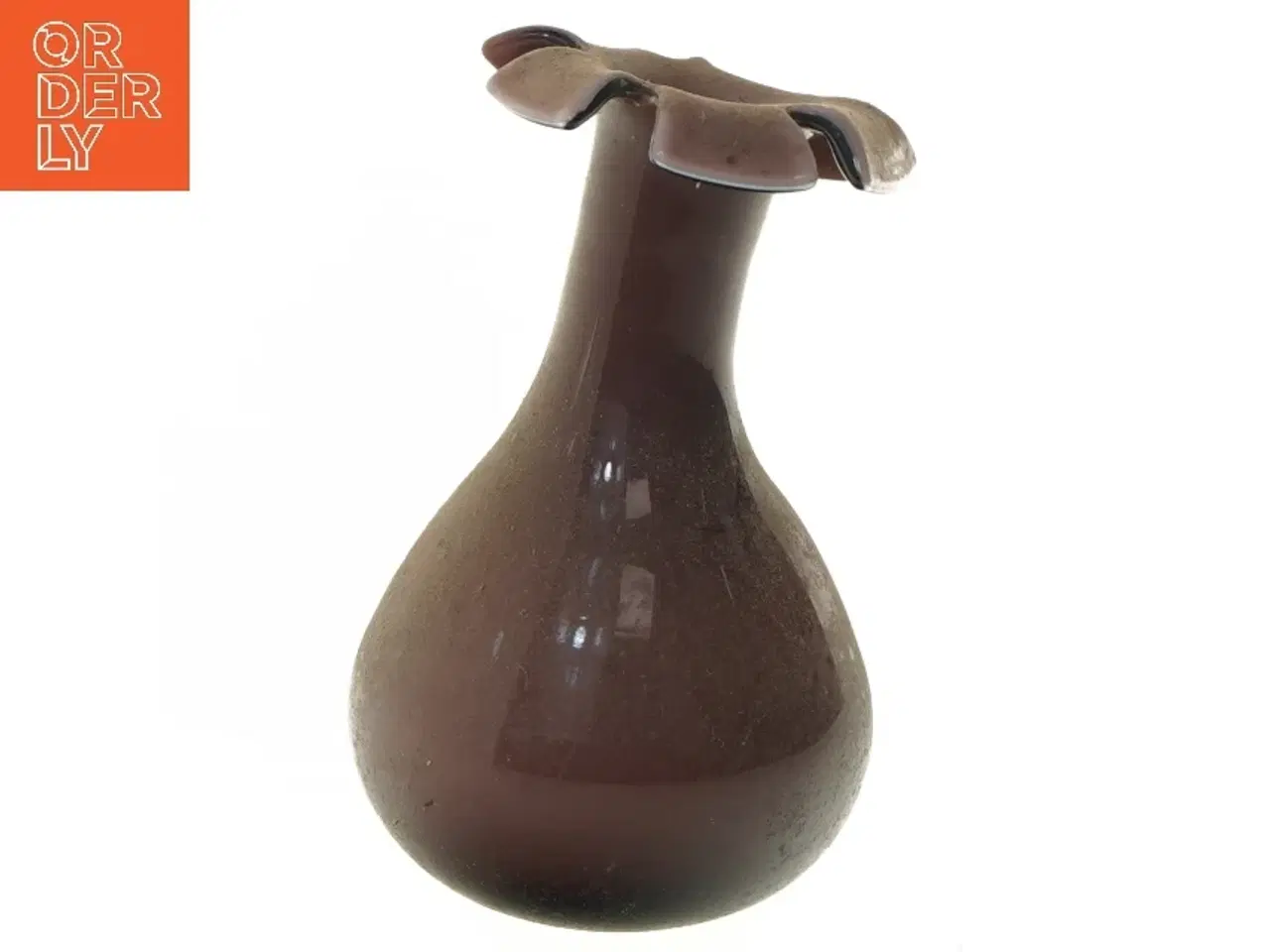 Billede 1 - Brun glasvase (str. 16 cm)