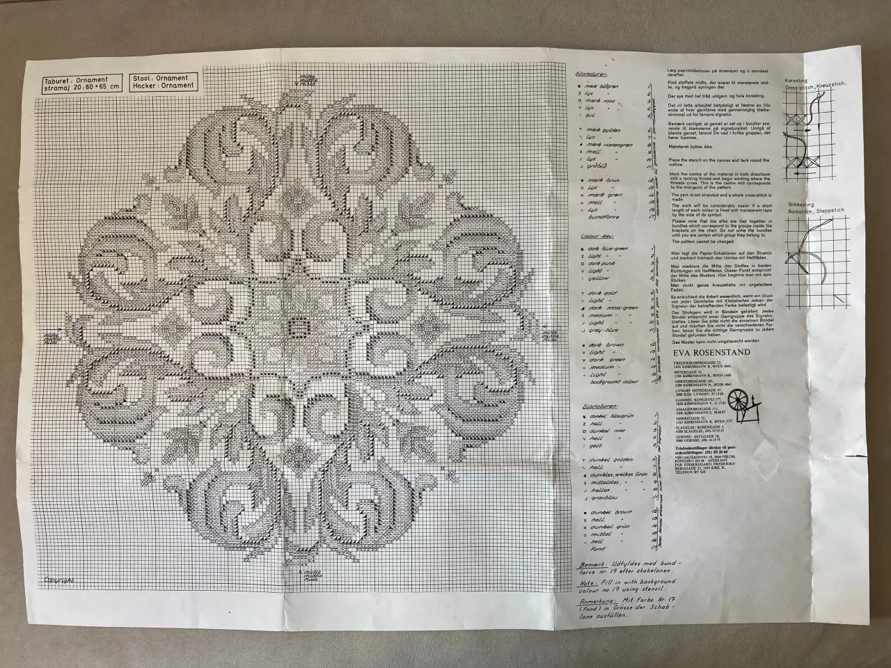 Billede 1 - Eva Rosenstand mønster: Taburet, ornament