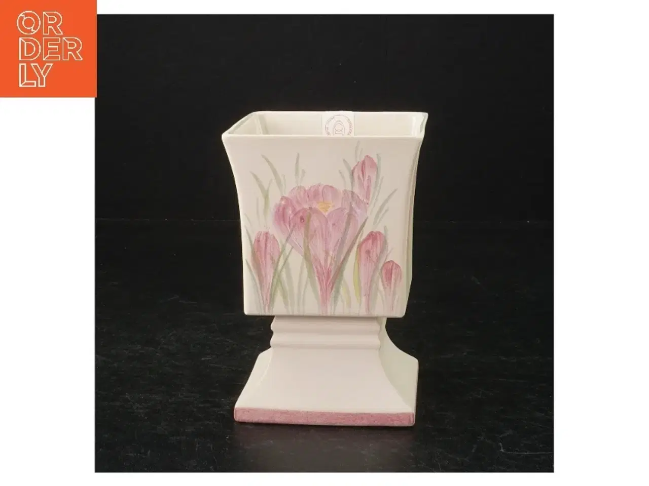 Billede 1 - Keramikvase med tulipanmotiv (str. 12,5 cm)