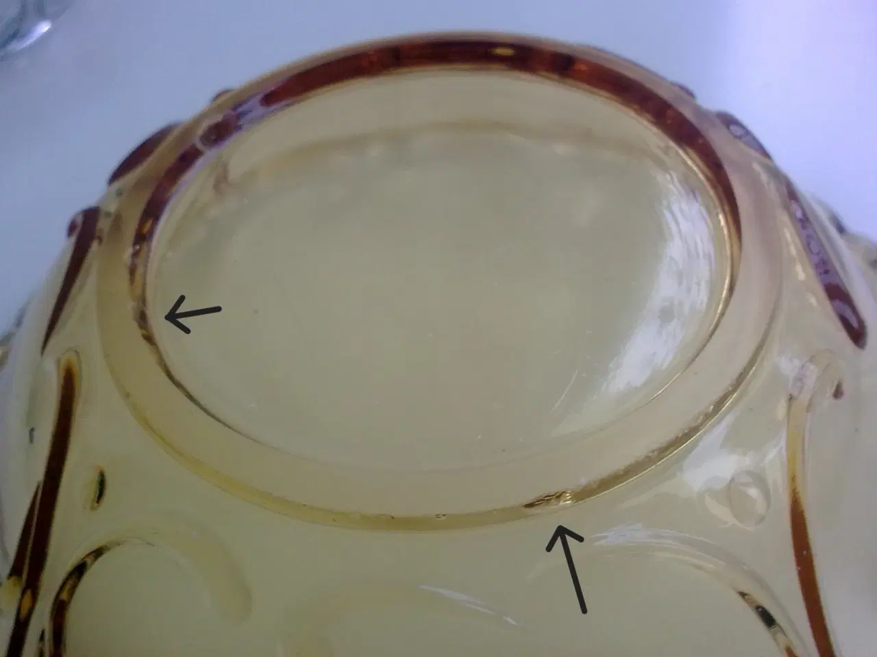 Billede 5 - 1920r replica dansk hygge glasskål i GUL d