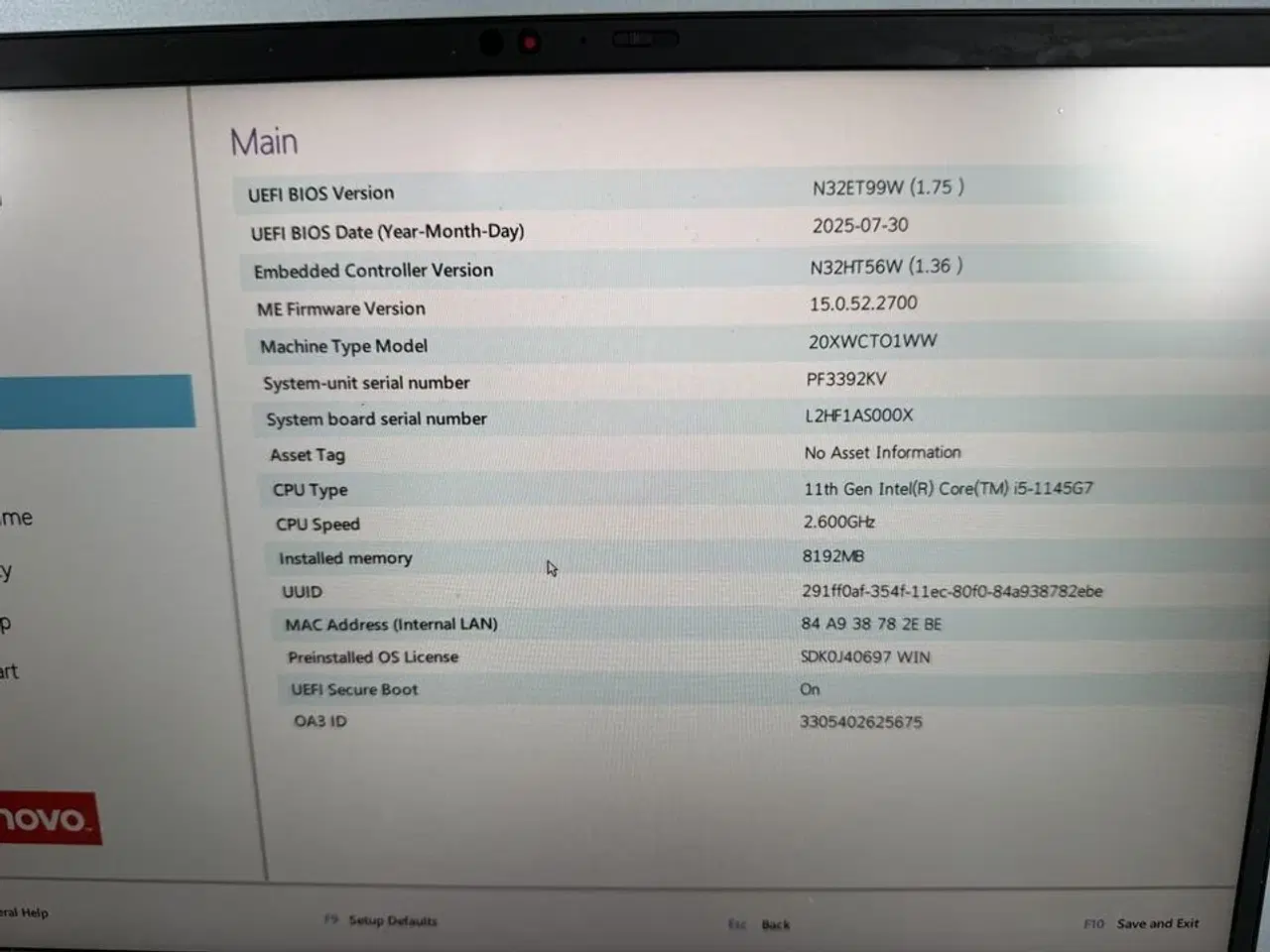 Billede 3 - Bærbar computer LENOVO X1 Carbon 9th Gen.