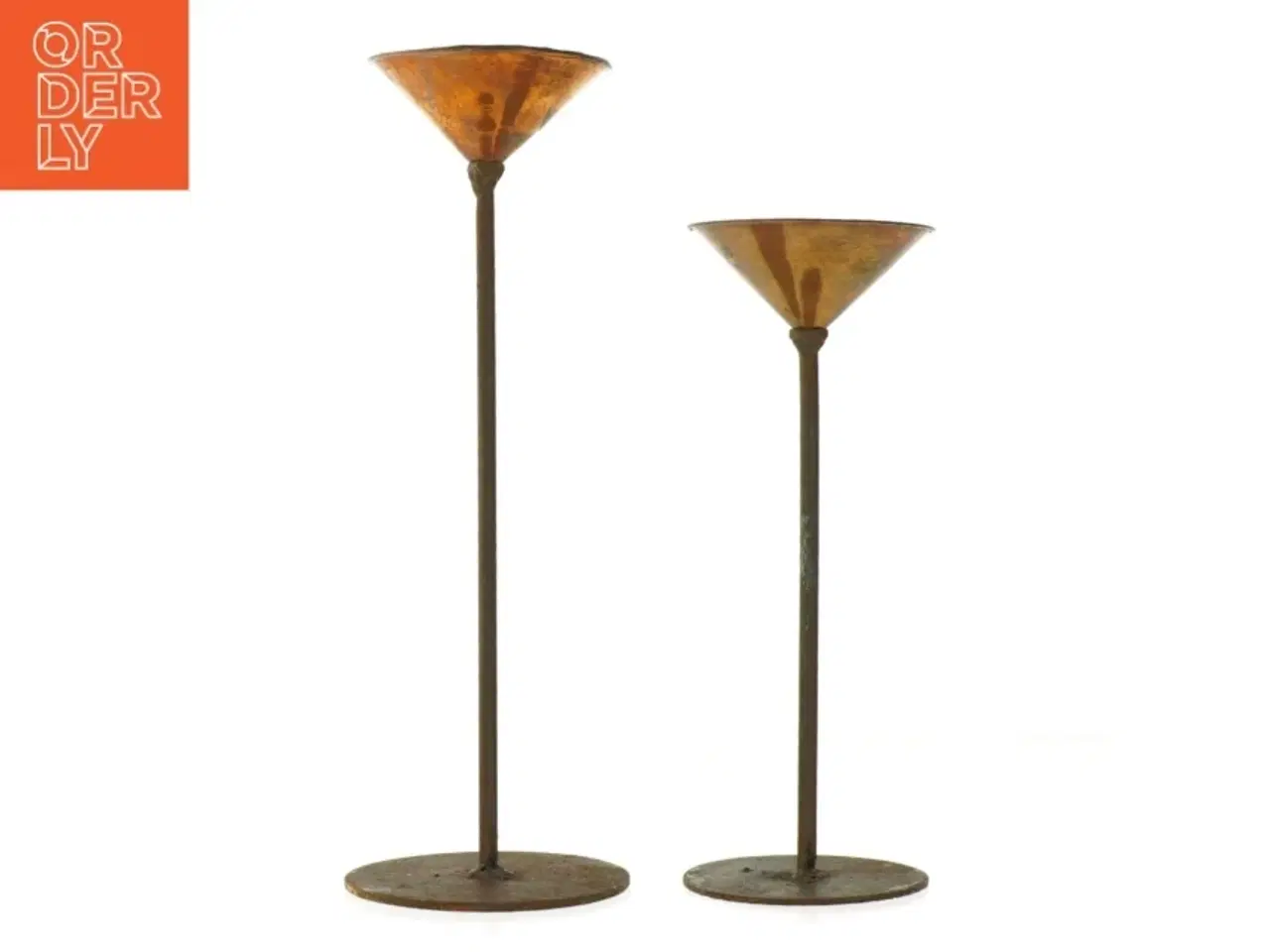 Billede 1 - Vintage lysestager i kobber og metal (str. 26 cm. 20 cm)