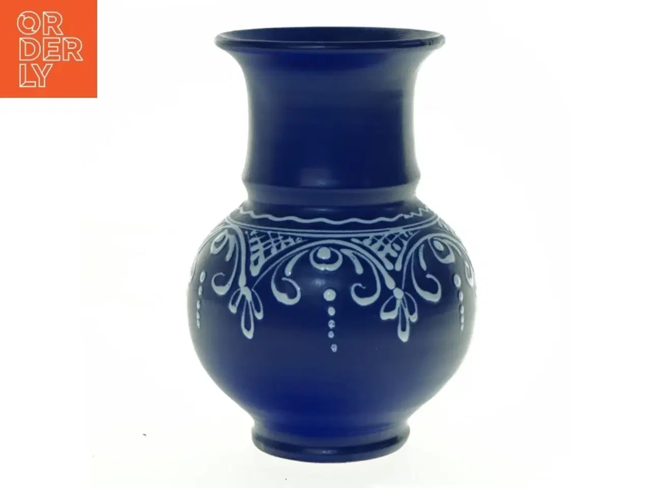Billede 1 - Blå keramikvase (str. 19 x 13 cm)