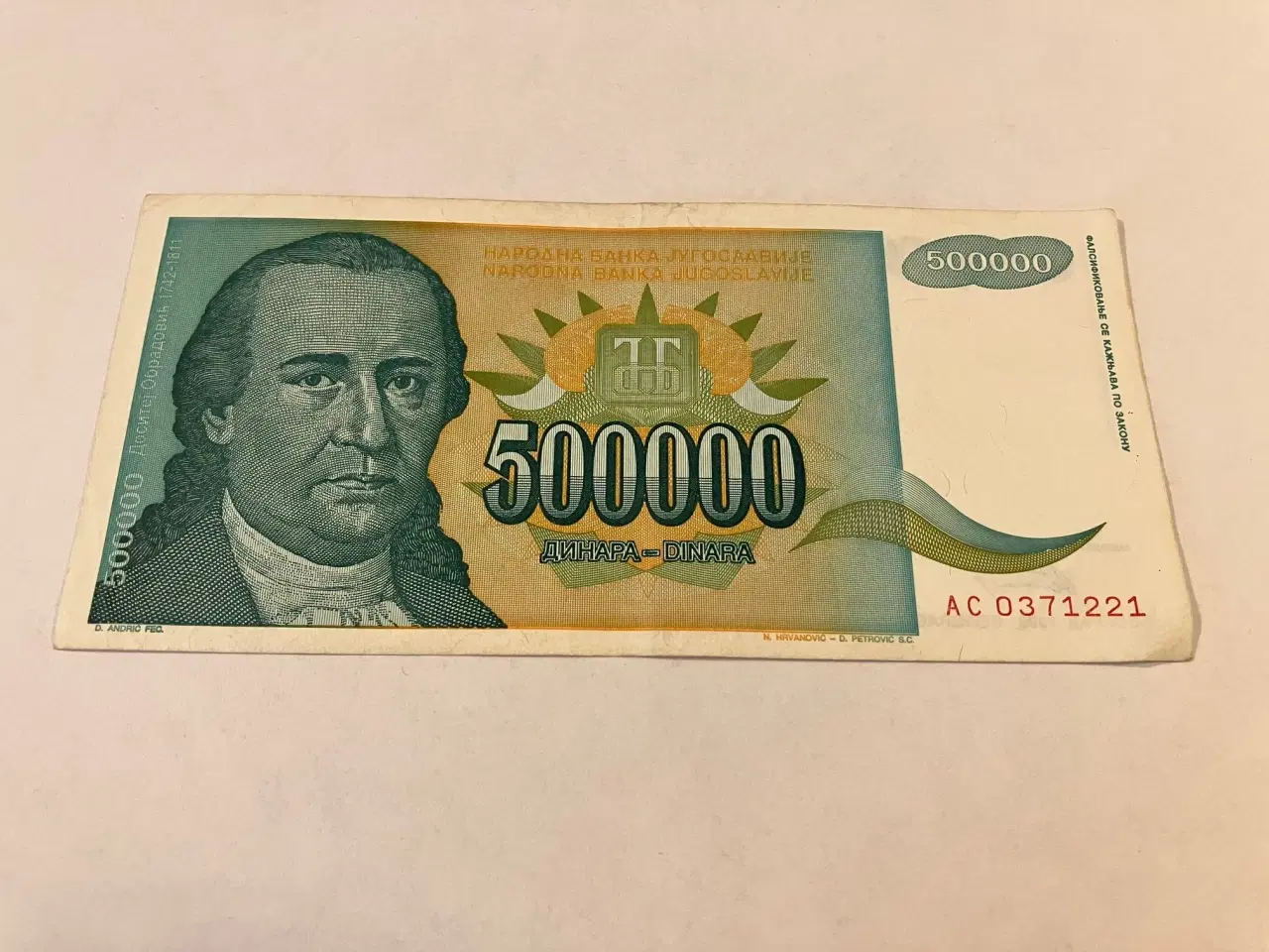 Billede 1 - 500.000 Dinara Jugoslavia