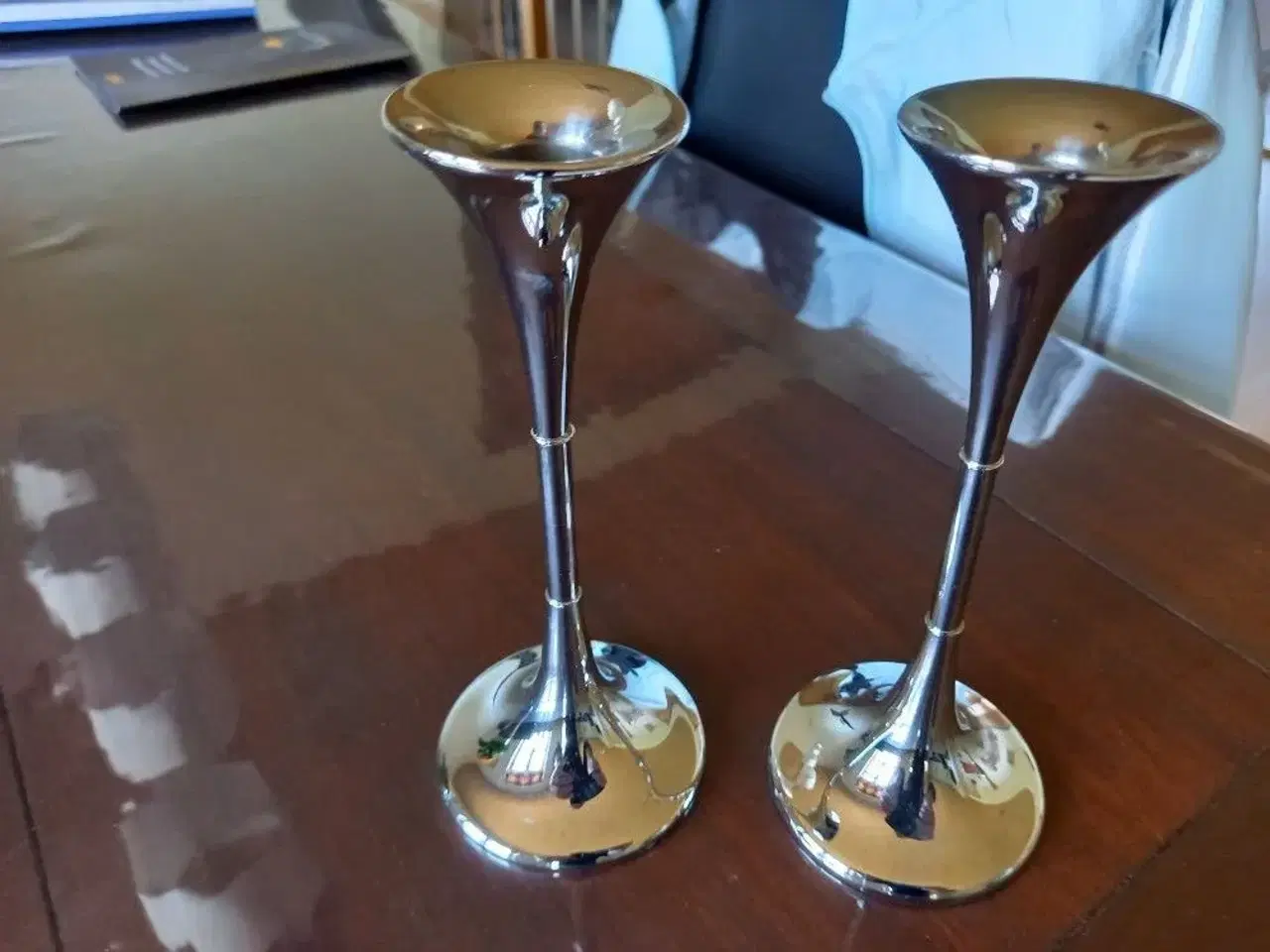 Billede 1 - Lysestager sølvfarvet