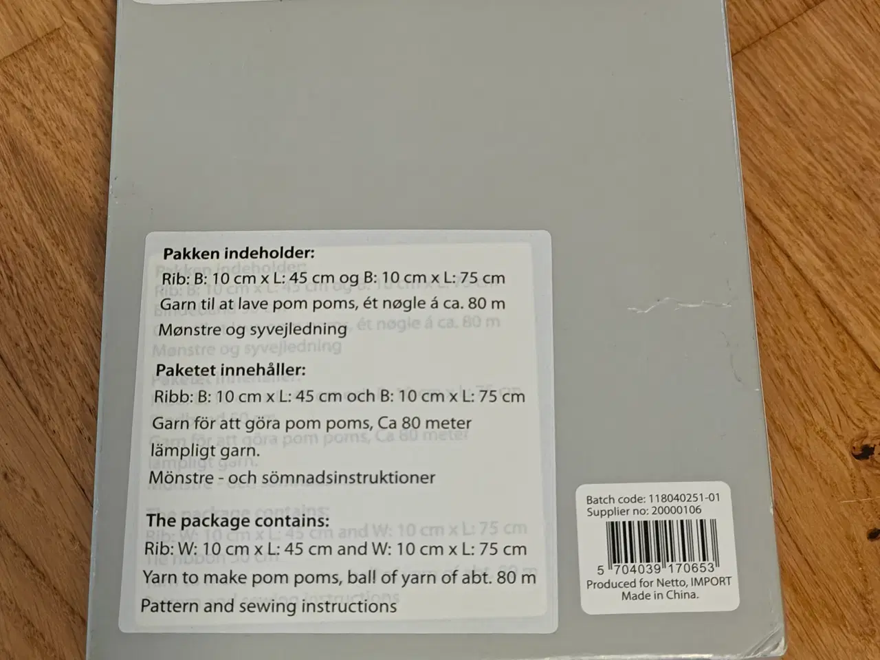 Billede 1 - Elefanthue og hue kit str. 86/92 nyt.