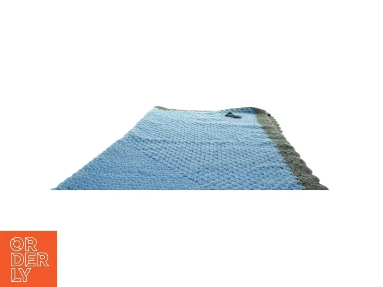 Billede 3 - Blåt og gråt tæppe (1m x 1m)