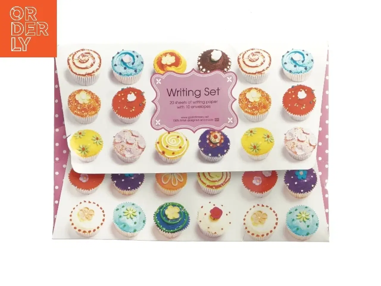 Billede 1 - Brevpapir og kuverter = Skrivesæt med cupcake-motiv fra Gostationary (str. 26x19 cm)