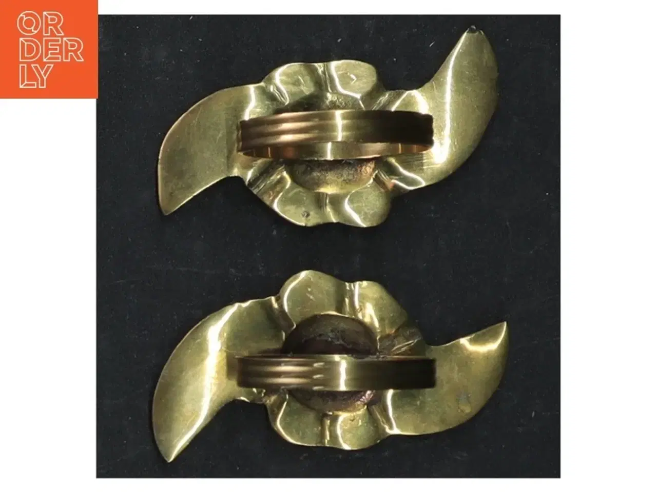 Billede 3 - Serviet messing ringe med rose motiv