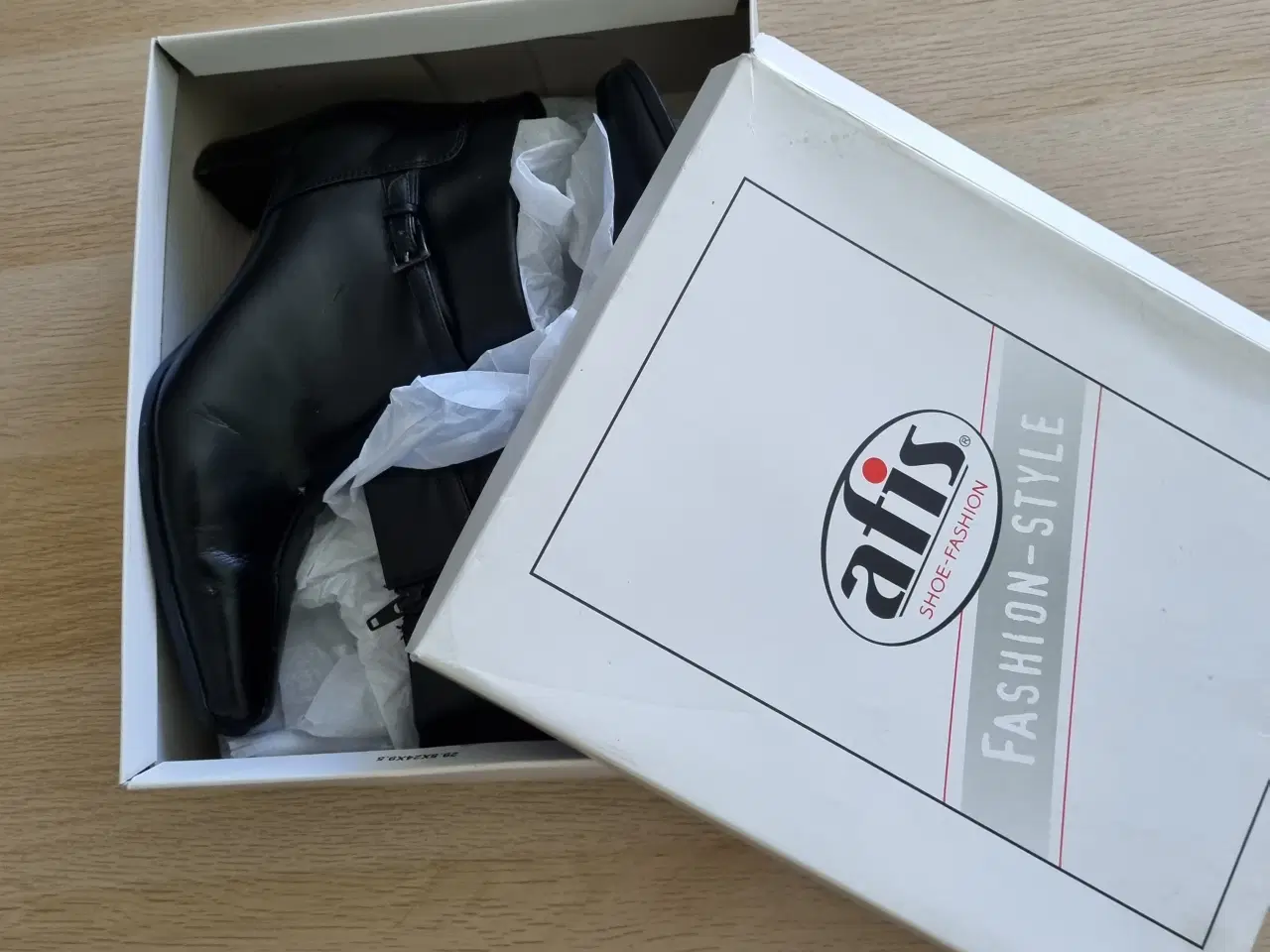 Billede 3 -  Afis Fashion-Style Støvletter I sort læder 