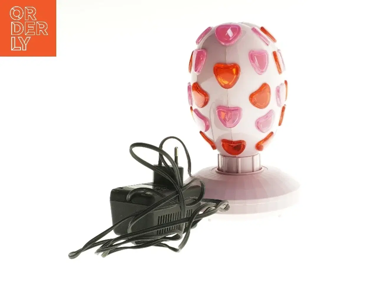 Billede 2 - Hjerteformet bordlampe med adapter (str. 21x16 cm)