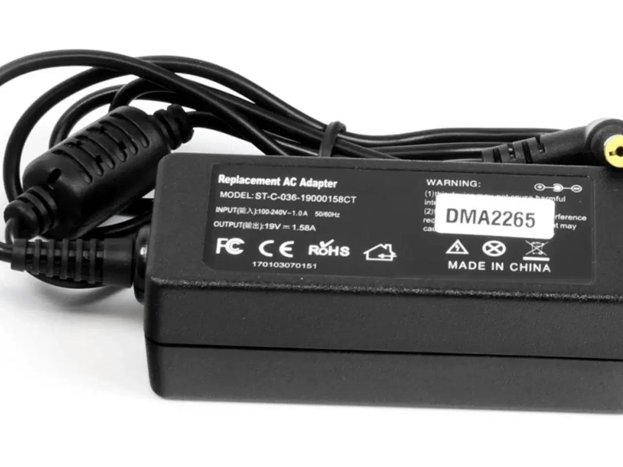 Billede 1 - 30W 19V 1.58A strømforsyning med 5.5mm x 1.7mm stik - kompatibel