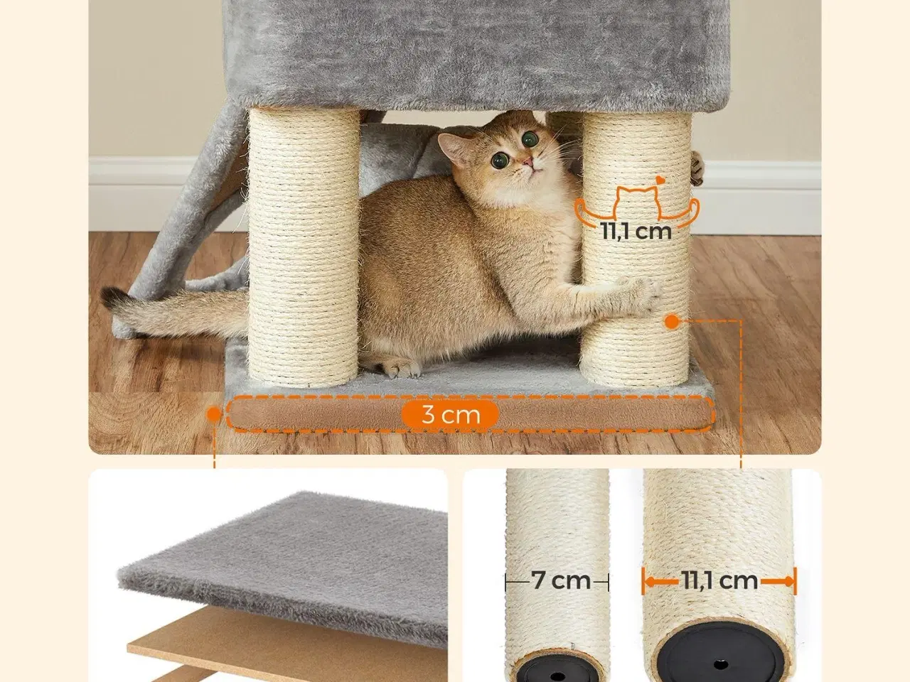 Billede 6 - Kattetræ til store katte – FEANDREA PCT002N01, greige