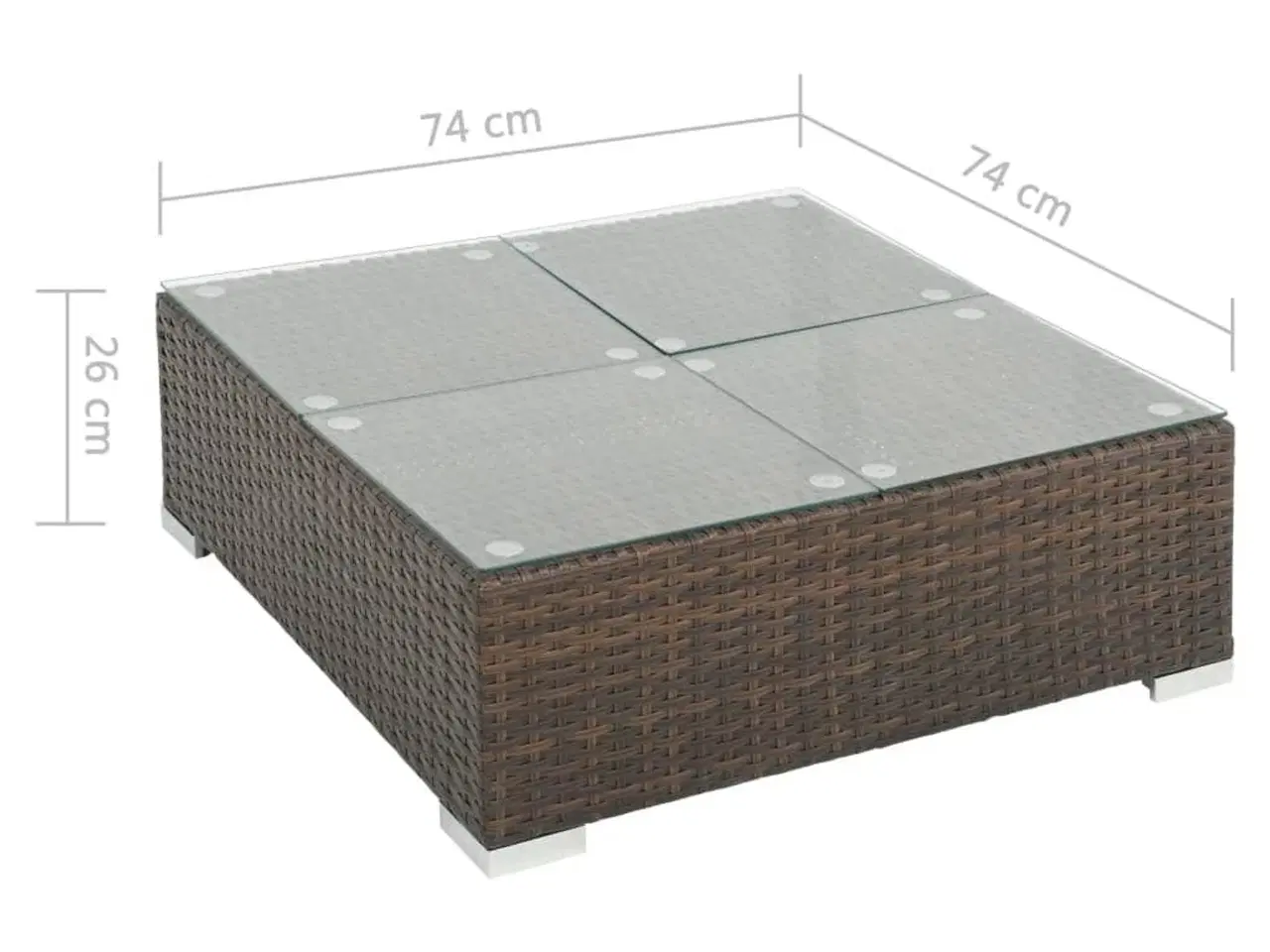 Billede 10 - Haveloungesæt 6 dele med hynder polyrattan brun