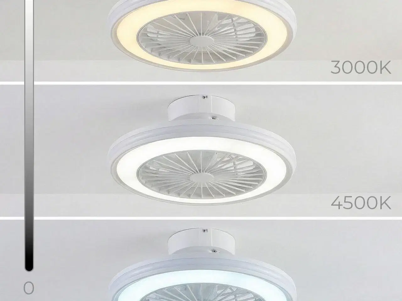 Billede 9 - Nexory loftventilator med skjulte blade og RGB LED - fjernbetjent, hvid, Ø 50 cm