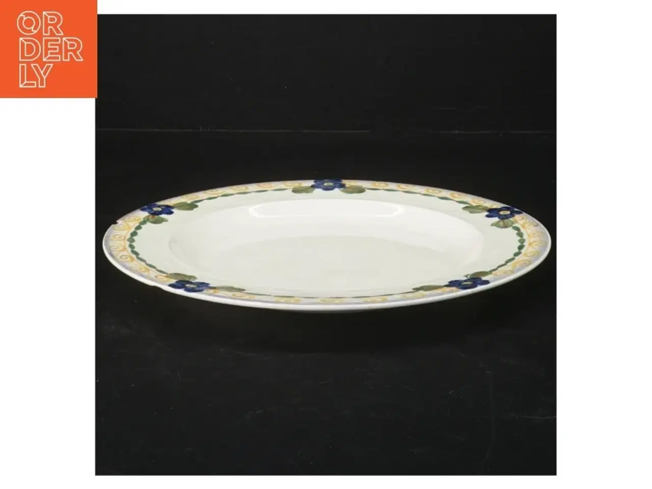 Billede 2 - Dekorativ tallerken med blomsterdesign (str. Ø 23 cm)