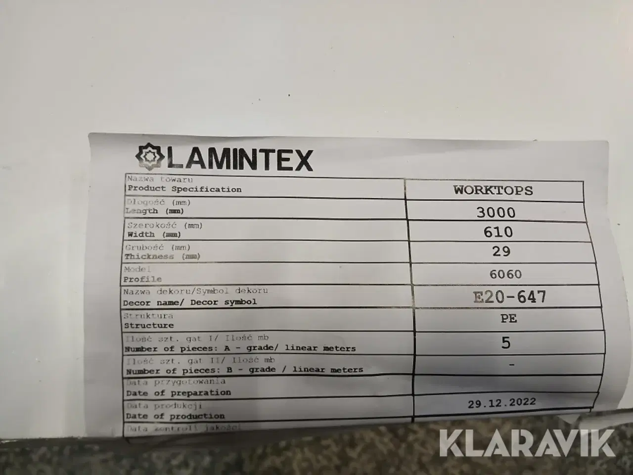 Billede 6 - Bordplader laminat hvid 4 stk