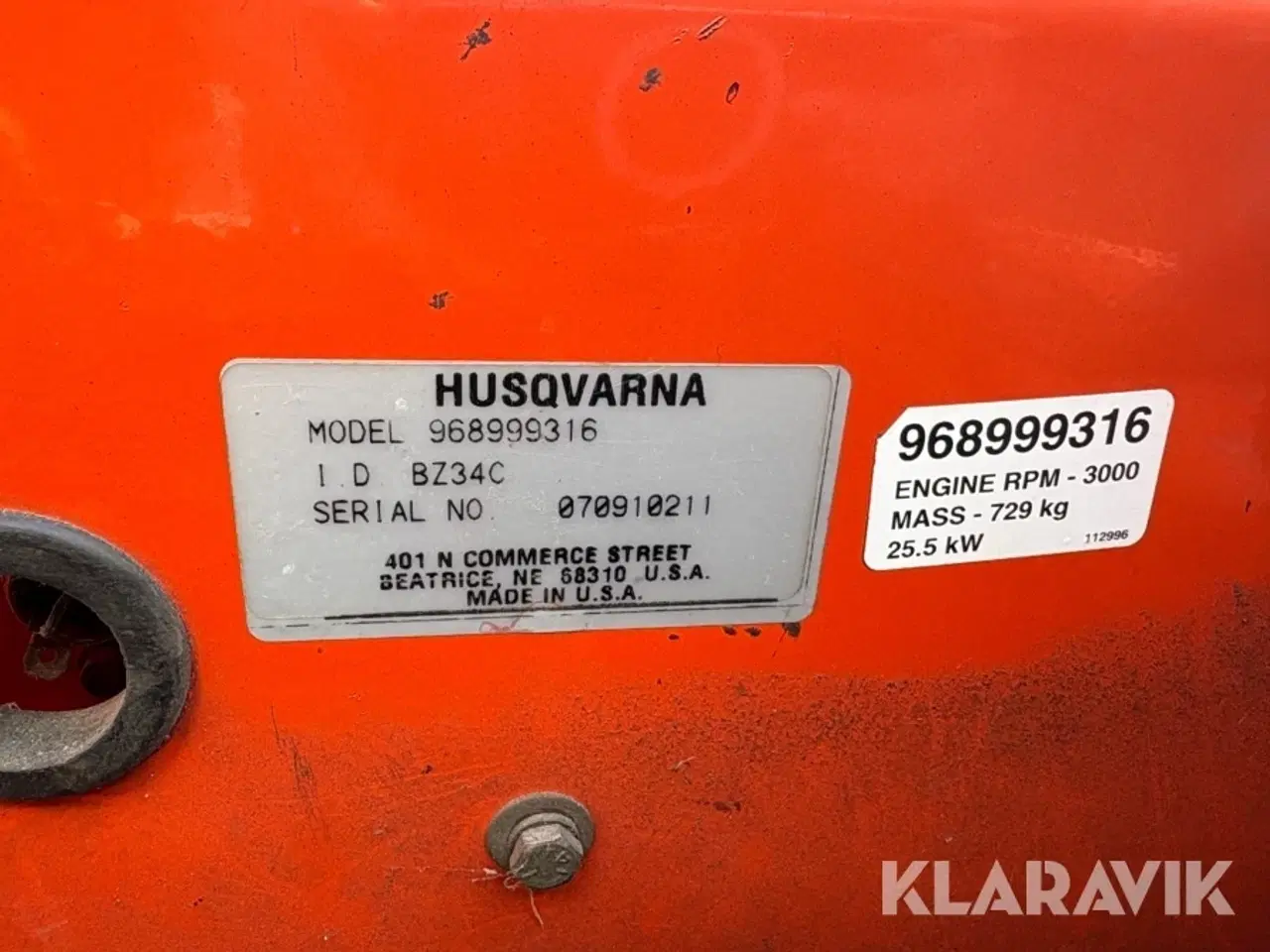 Billede 5 - Græsslåmaskine Husqvarna BZ34