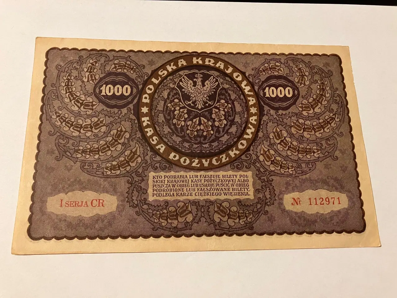 Billede 2 - 1000 Marek Poland 1919 - Nice condition