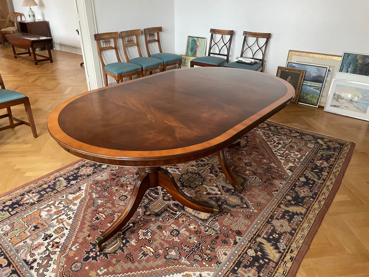 Billede 3 - Reprodux Maghoni spisebord med 2 plader