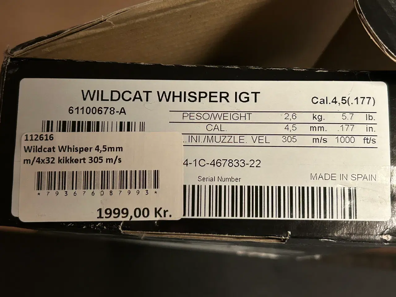 Billede 5 - Luftgevær 4,5mm med kikkert