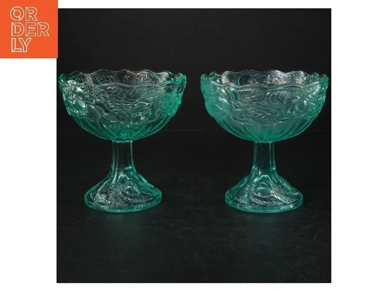 Billede 1 - Turkise opsatser i krystalglas (str. H. 13 cm. ø. 13 cm)