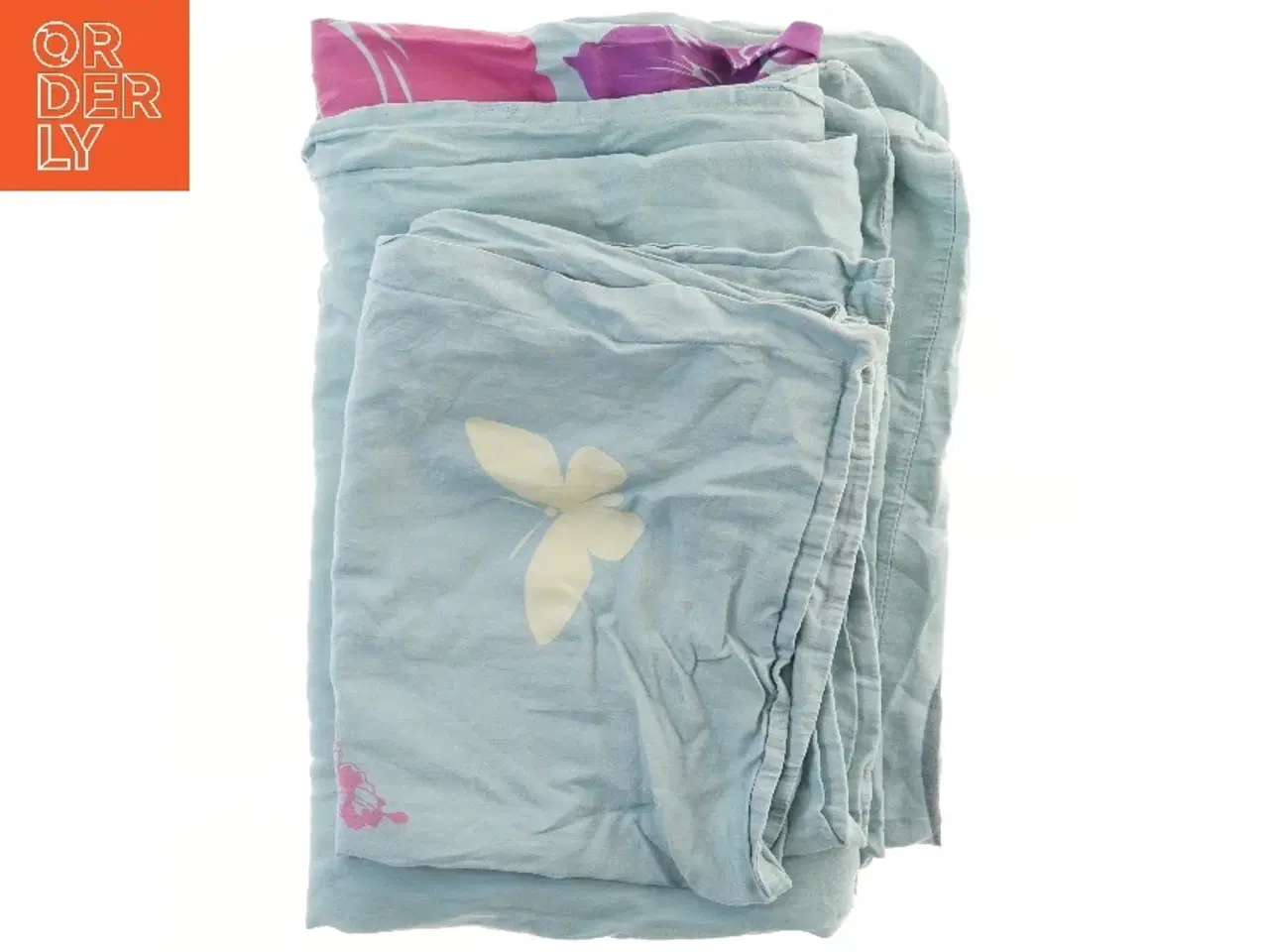 Billede 2 - Sengetøj med sommerfugleprint (str. 68x60 og 180x130 cm)