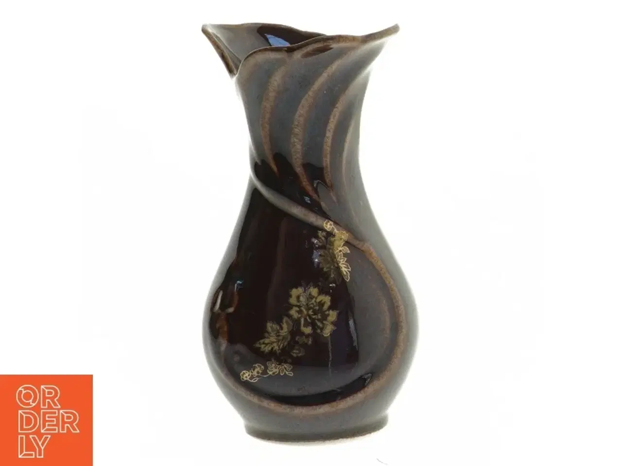 Billede 1 - Guld dekoreret keramik vase (str. 15 cm)