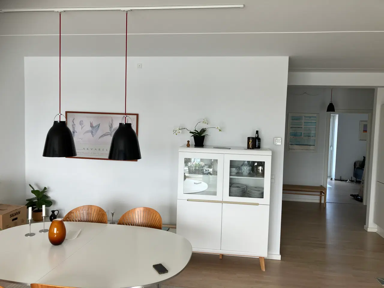 Billede 2 - To pendler Caravaggio P2 sort/rød stofledning