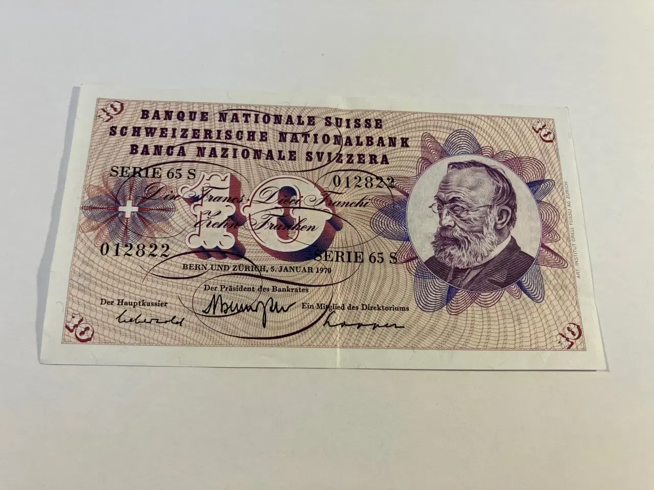 Billede 1 - 10 Francs Switzerland - Pæn