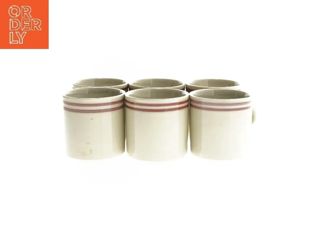 Billede 2 - Keramiske krus med røde striber fra Spülmaschinenfest (str. Ø 8x8 cm)