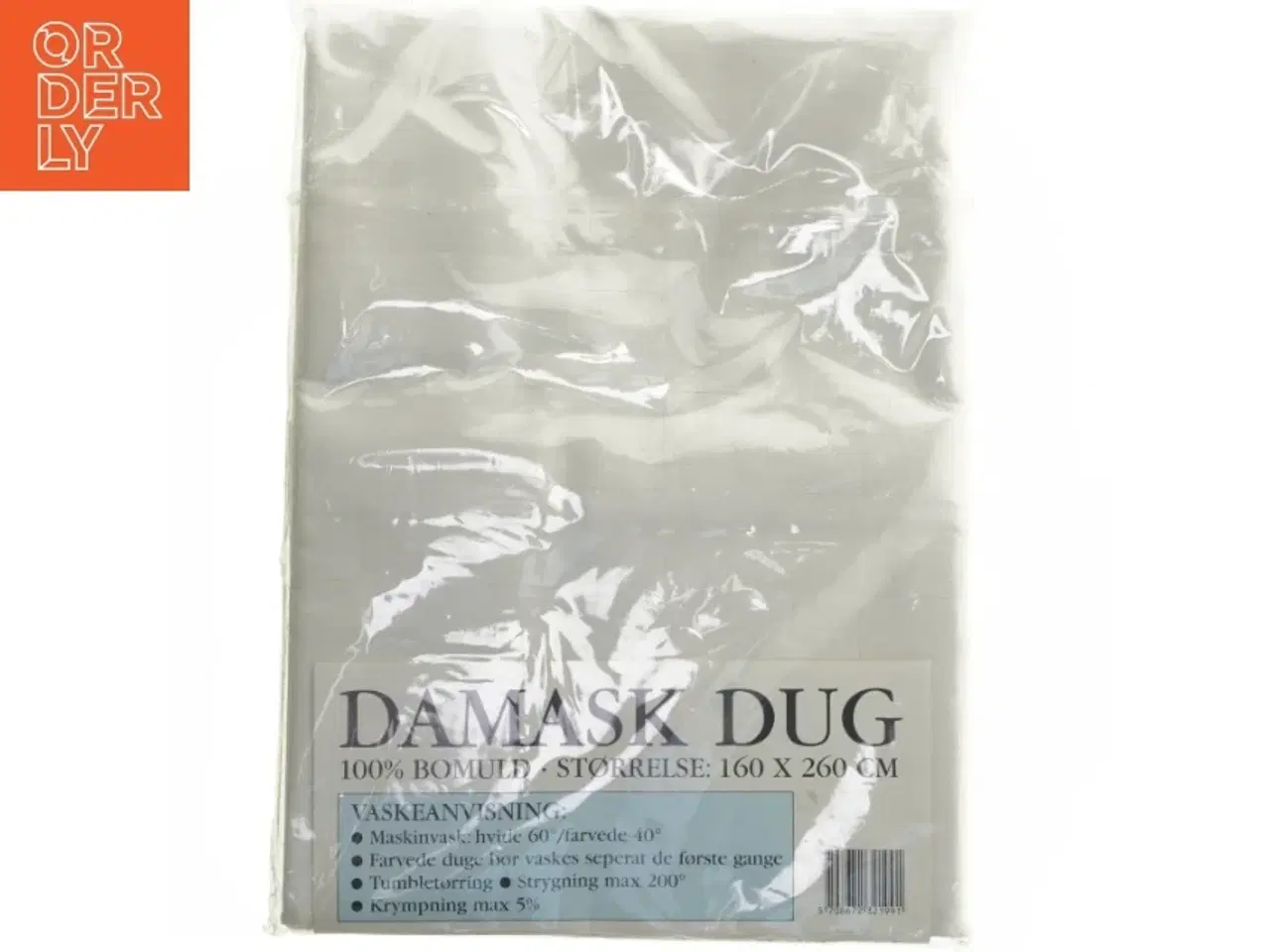 Billede 2 - Hvid damask dug (str. 160x260 cm)