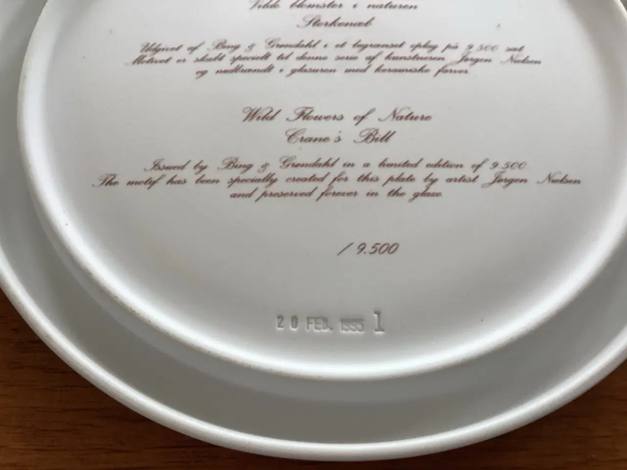 Billede 4 - Bing&Grøndahl platte nr 1 i serien “vilden blomste