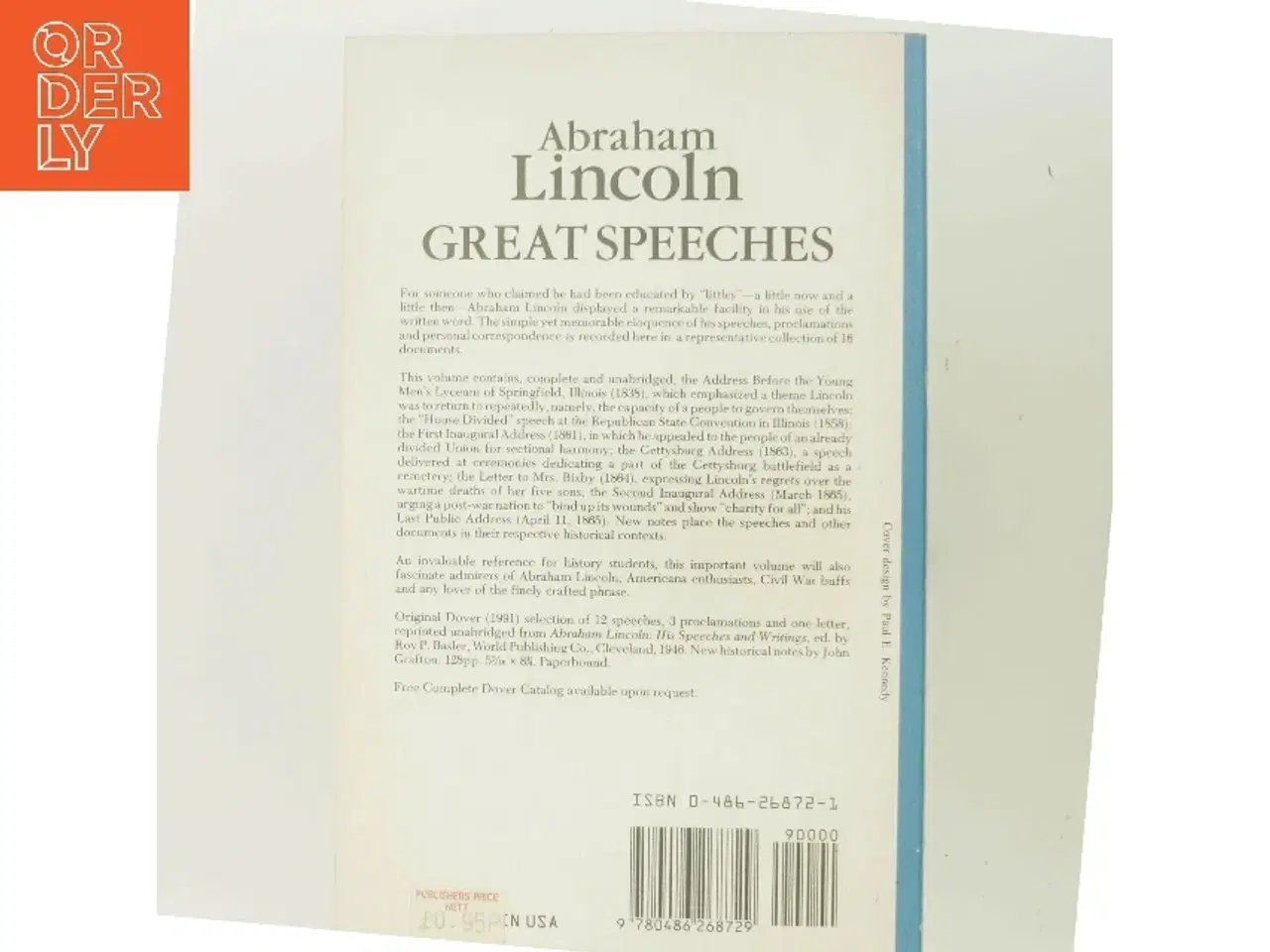 Billede 3 - Great Speeches af Abraham Lincoln (Bog)