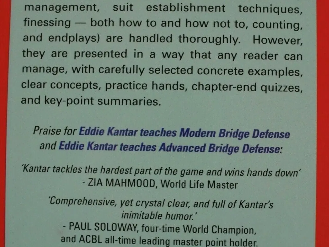 Billede 3 - topics in declarer play at bridge, eddie kantar te