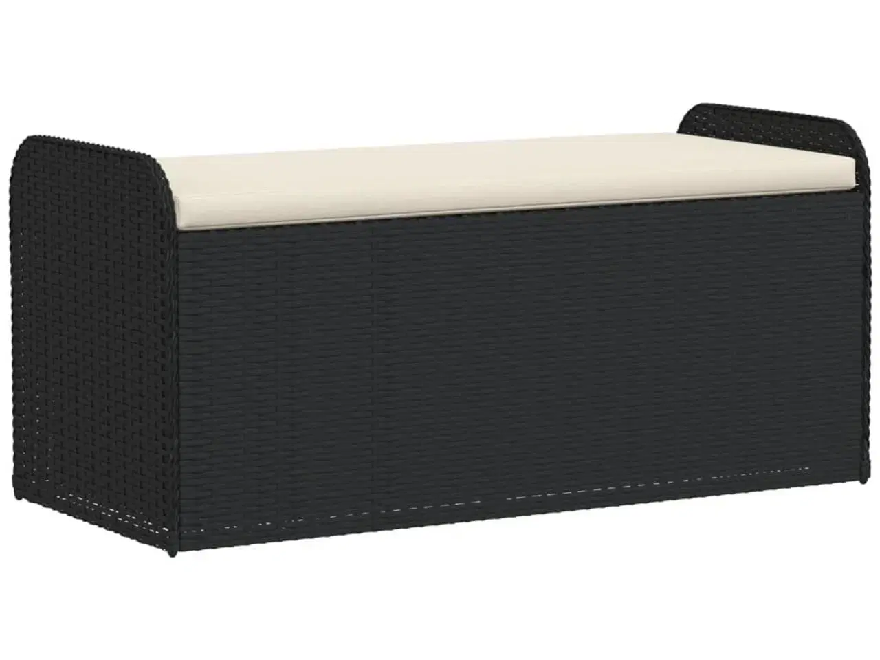 Billede 2 - Opbevaringsbænk med hynde 115x51x52 cm polyrattan sort