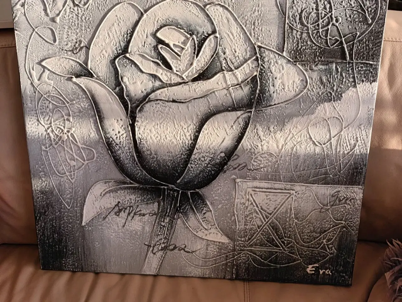 Billede 1 - FLOT ROSE BILLEDE 60X60 CM