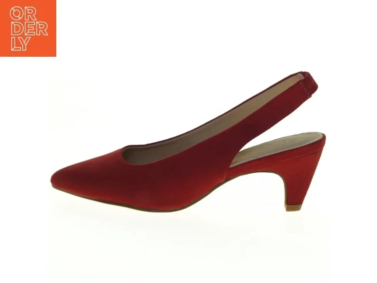 Billede 1 - Røde ruskindspumps (str. 38)